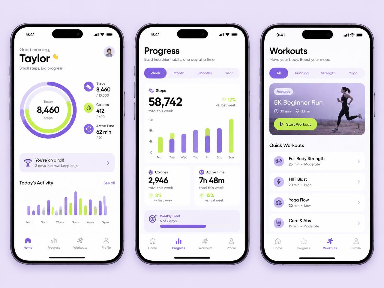 Stride Fitness — Mobile Application design preview
