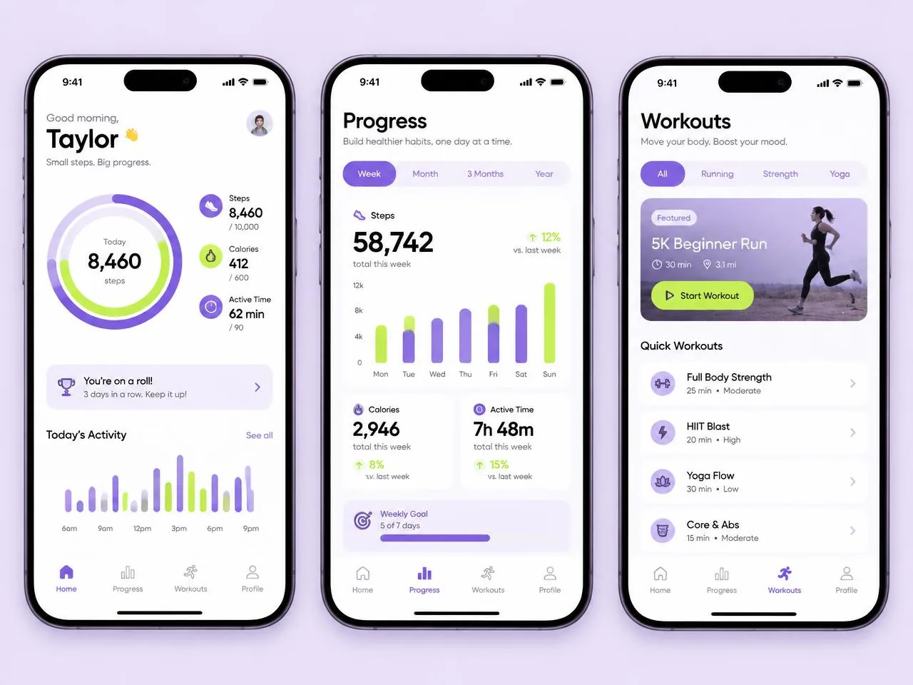 Stride Fitness — Mobile Application design preview